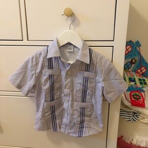 Blue Quail Guayabera Short Sleeve Shirt Size 2T